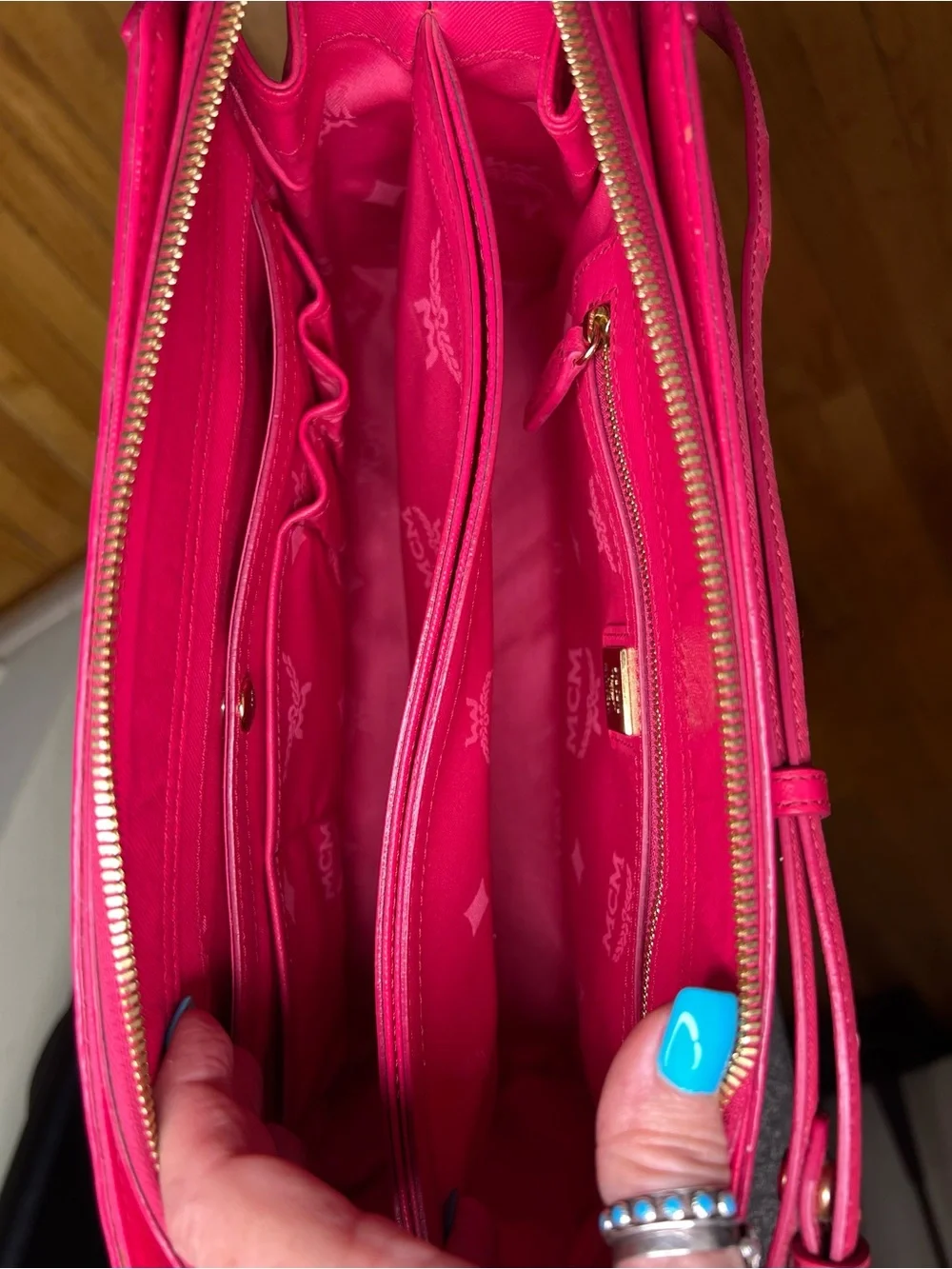 Title: MCM Saffiano Nuovo Pink Leather 2-Way Satchel Tote Crossbody COA